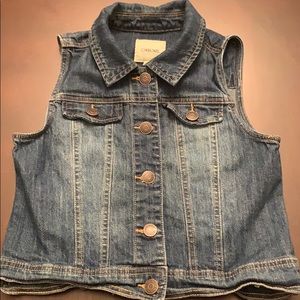 Girls denim button up vest